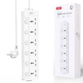 XO (WL18) - Prelungitor electric 6AC cu intrerupator independet, White