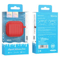 Hoco (WB22) - Husa silicon pentru carcasa AirPods 3, cu carabina si fir casti, Red