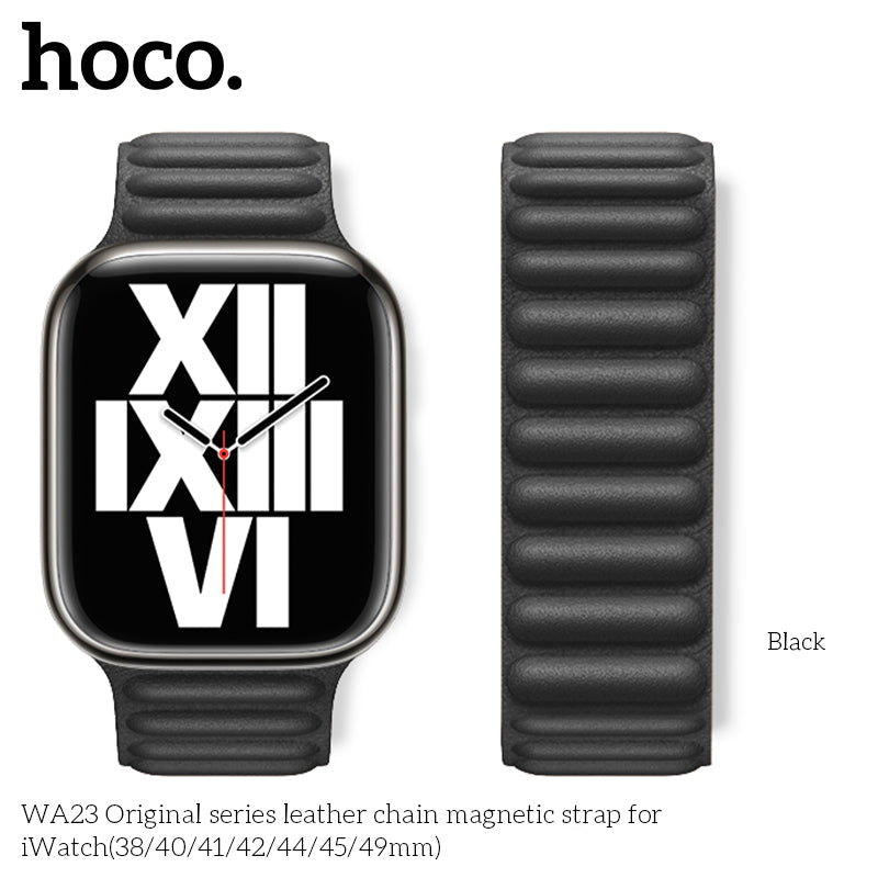 Hoco (WA24) - Curea metalica, magnetica pentru iWatch, Universal Size (42/44/45/49mm) - Original Chain, CYAN