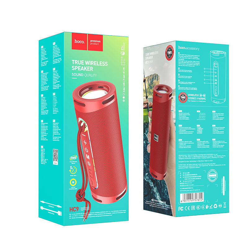 Hoco (HC9) » Boxa portabila, TWS, BT Wireless, Pulse Sport 2*5W, Red
