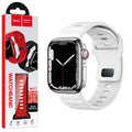 Hoco (WA27) - Curea silicon, pentru iWatch, Universal Size (42/44/45/49mm) - Flexibile Band, Stepped, White