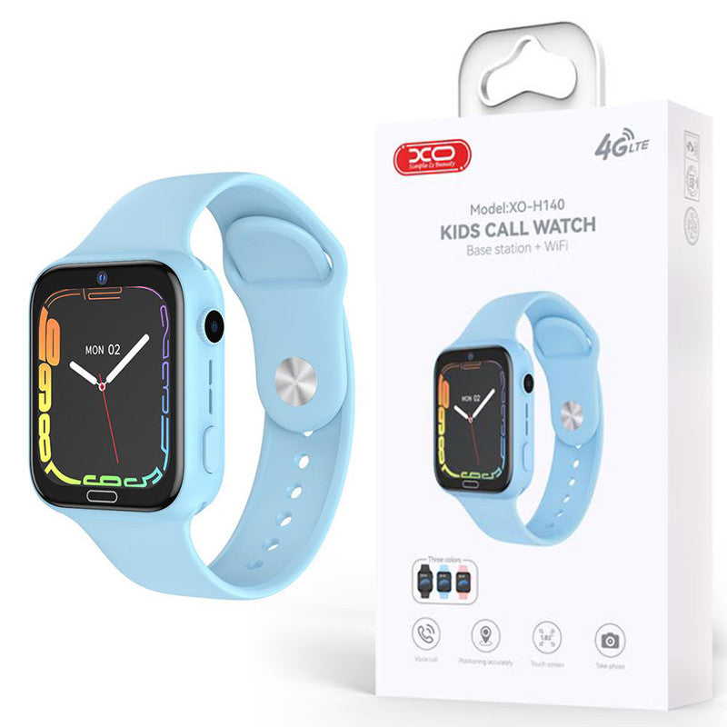 XO (H140) » Ceas Smart pentru copii, SIM card 4G, WiFi, camera foto, functie de localizare, BLUE