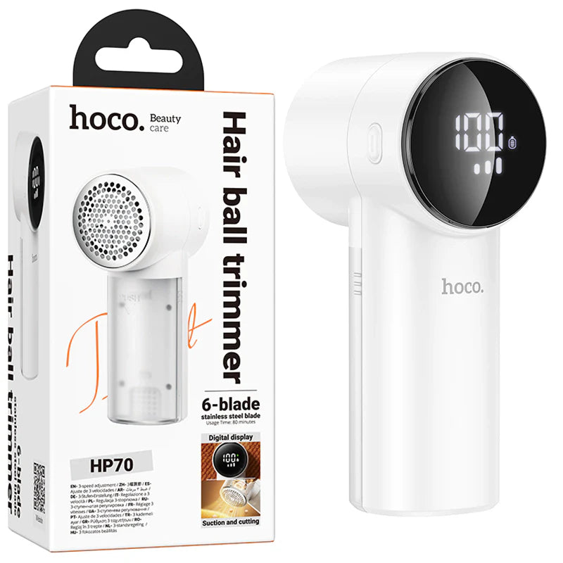 Hoco (HP70) » Aparat de curatat scame, Suction and Cutting, 6 lame, 300mAh, LED | WHITE