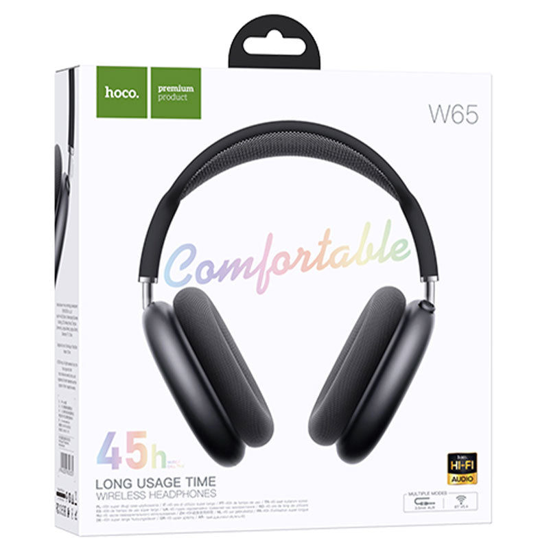 Hoco (W65) » Casti Wireless, OverEar, BT 5.4, 400mAh, 45h, AUX, SPACE GRAY