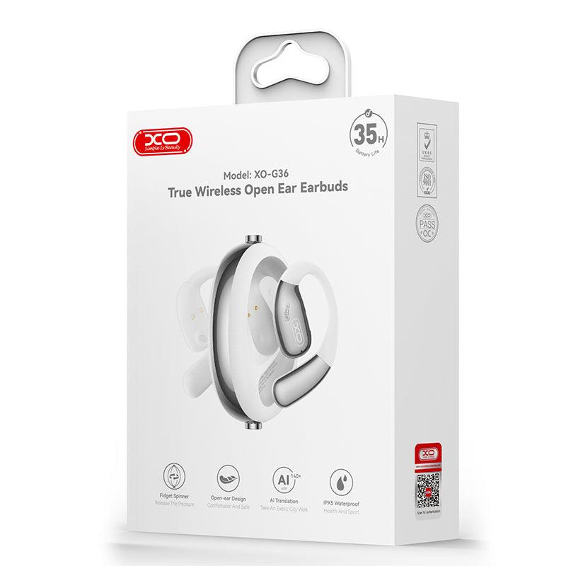 XO (G36) Casti Wireless, In Ear, BT 5.0, 400mAh, AI translator, WHITE