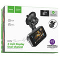 Hoco (DV6) - Camera Video pentru masina, HD 1080MPX, cu Display de 3 inchi (Fata + camera Spate) - Iron GRAY