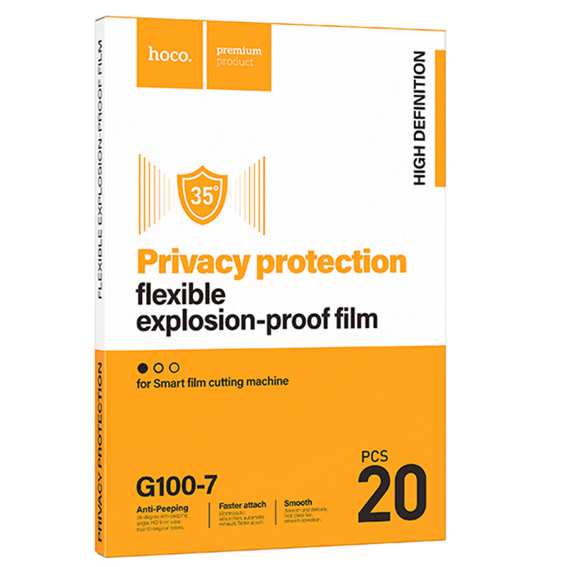 Hoco (G100-7) » SET 20 BUC » Folii PRIVACY Cutter/Plotter ECRAN, 120x180mm, Universal, HydroGel Film