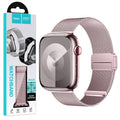 Hoco (WA26) - Curea metalica, pentru iWatch, inchidere magnet, Universal Size (42/44/45/49mm) - Double Buckle, Milanese Style, Rose PINK