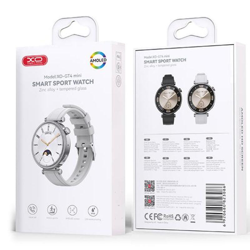 XO (GT4 Mini) Ceas SmartWatch, Amoled, Wireless, Waterproof, functii multiple, Talking, Silver