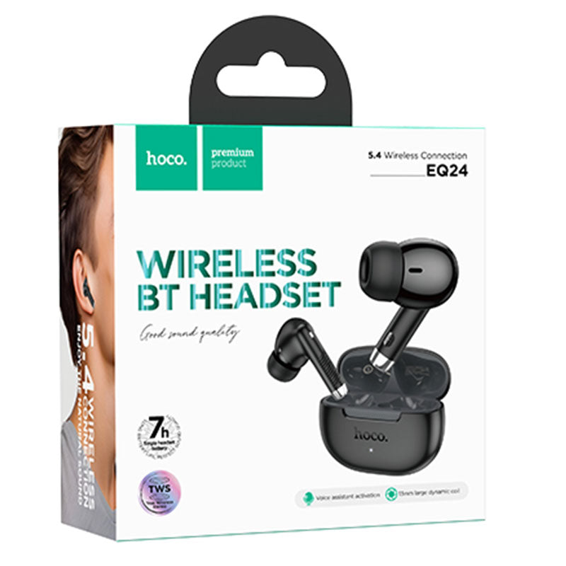 Hoco (EQ24) » Casti Wireless, Ear Buds, BT 5.4, 40/320mAh, Midnight/BLACK