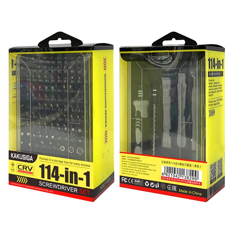 Kaku (KSC-1491) Set Multi-Tool, Surubelnițe 114 in 1, Chrome-Vanadium, Black