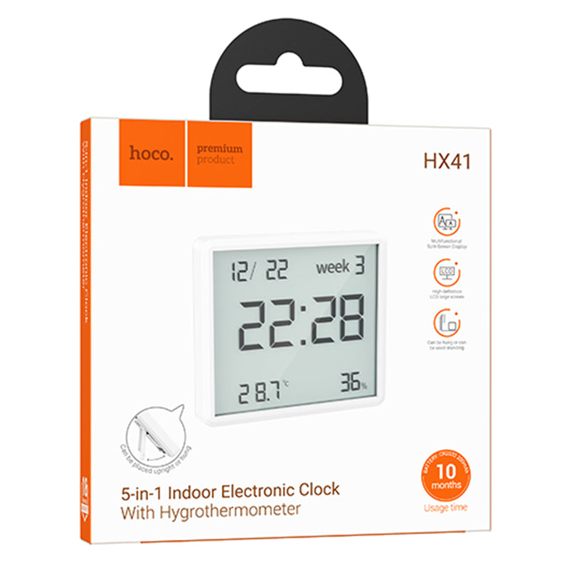 HOCO (HX41) » Ceas electronic de interior, LCD crystal, 15\" refresh time, White