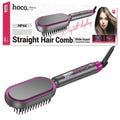 Hoco (HP44) » Perie electrică de îndreptat părul, temperatură reglabilă, afișaj digital, Rose RED